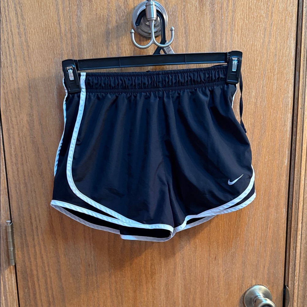 Nike Women's Black and White Athletic Shorts